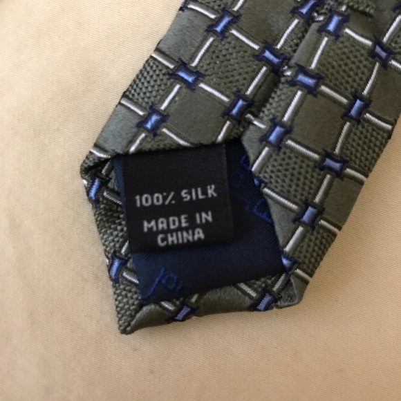 Jos. A. Bank Executive Collection Mens Silk Tie 61 L Green Blue Career Office - Picture 3 of 5